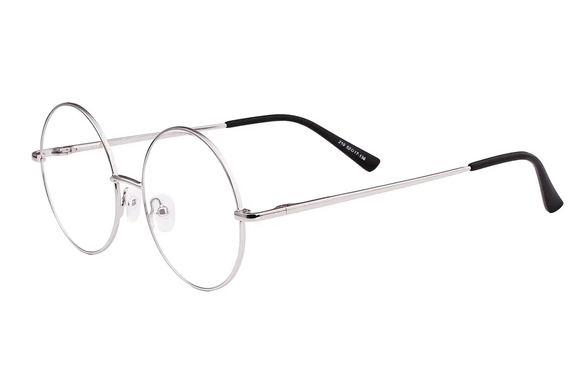 Agstum Retro Round Metal Non-Prescription Eyeglasses Frame with Clear Lens | Small Fit, Durable Metal, Fashion Accessory - view 4