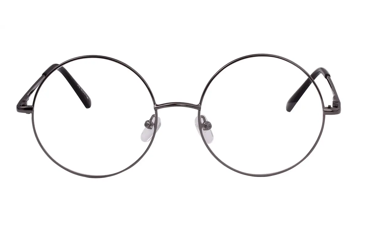 Agstum Retro Round Metal Non-Prescription Eyeglasses Frame with Clear Lens | Vintage Style for Fashion & Costume (70-120 chars) - view 2