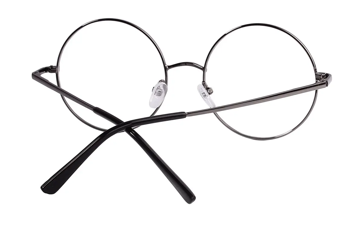 Agstum Retro Round Metal Non-Prescription Eyeglasses Frame with Clear Lens | Vintage Style for Fashion & Costume (70-120 chars) - view 3