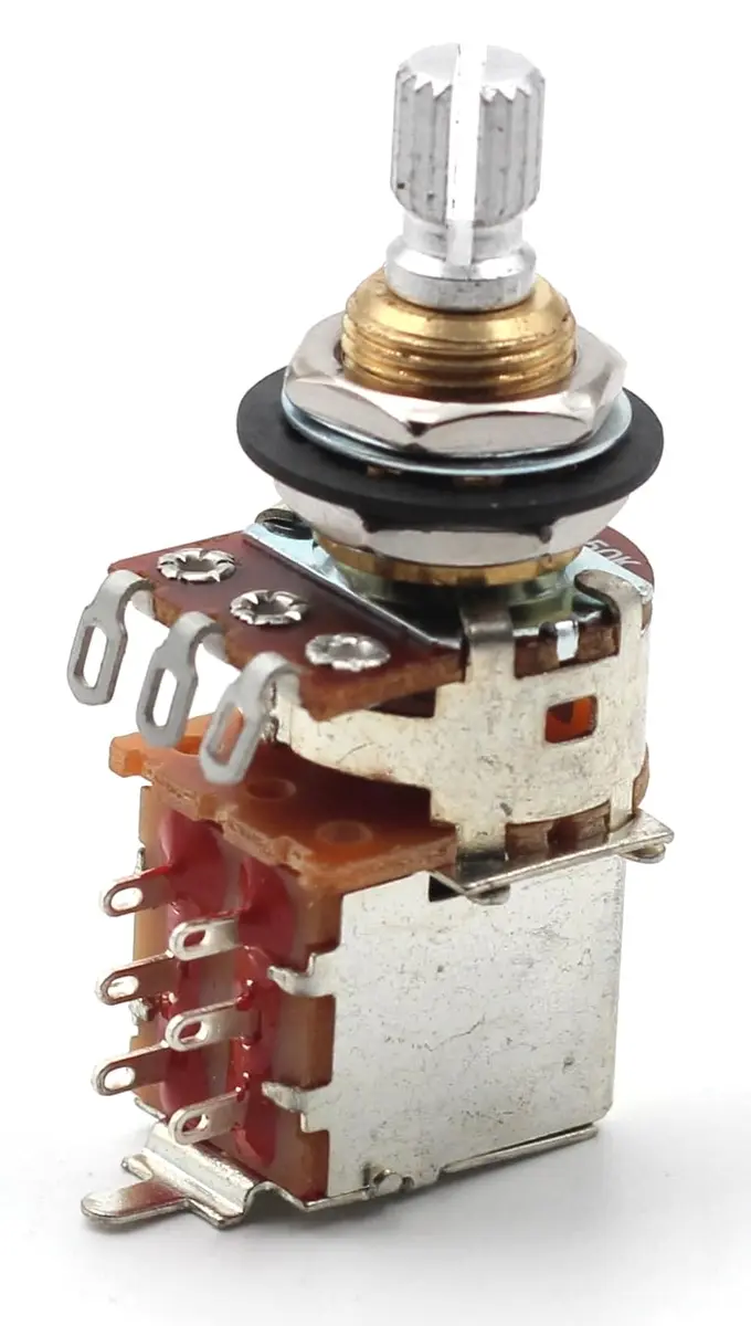 The Art Of Tone 250k Push Pull Potentiometer Short Split Shaft Audio Taper Guitar - main product image