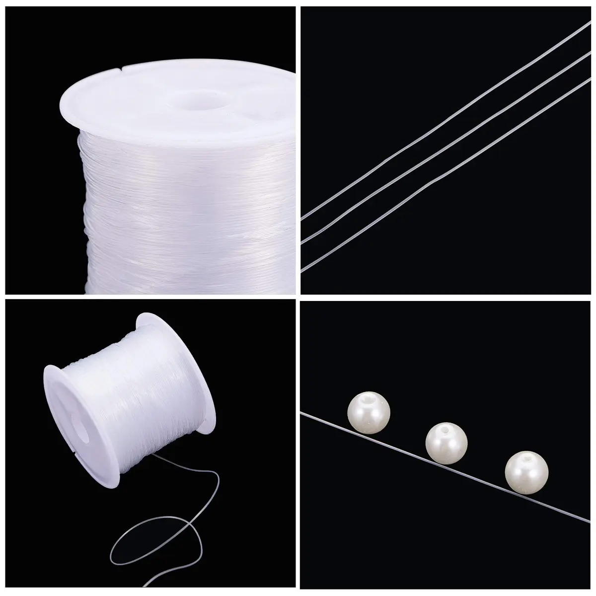 PH PandaHall 0.5mm Clear Nylon Beading Thread | Invisible Jewelry String for Beading & Crafts - view 5