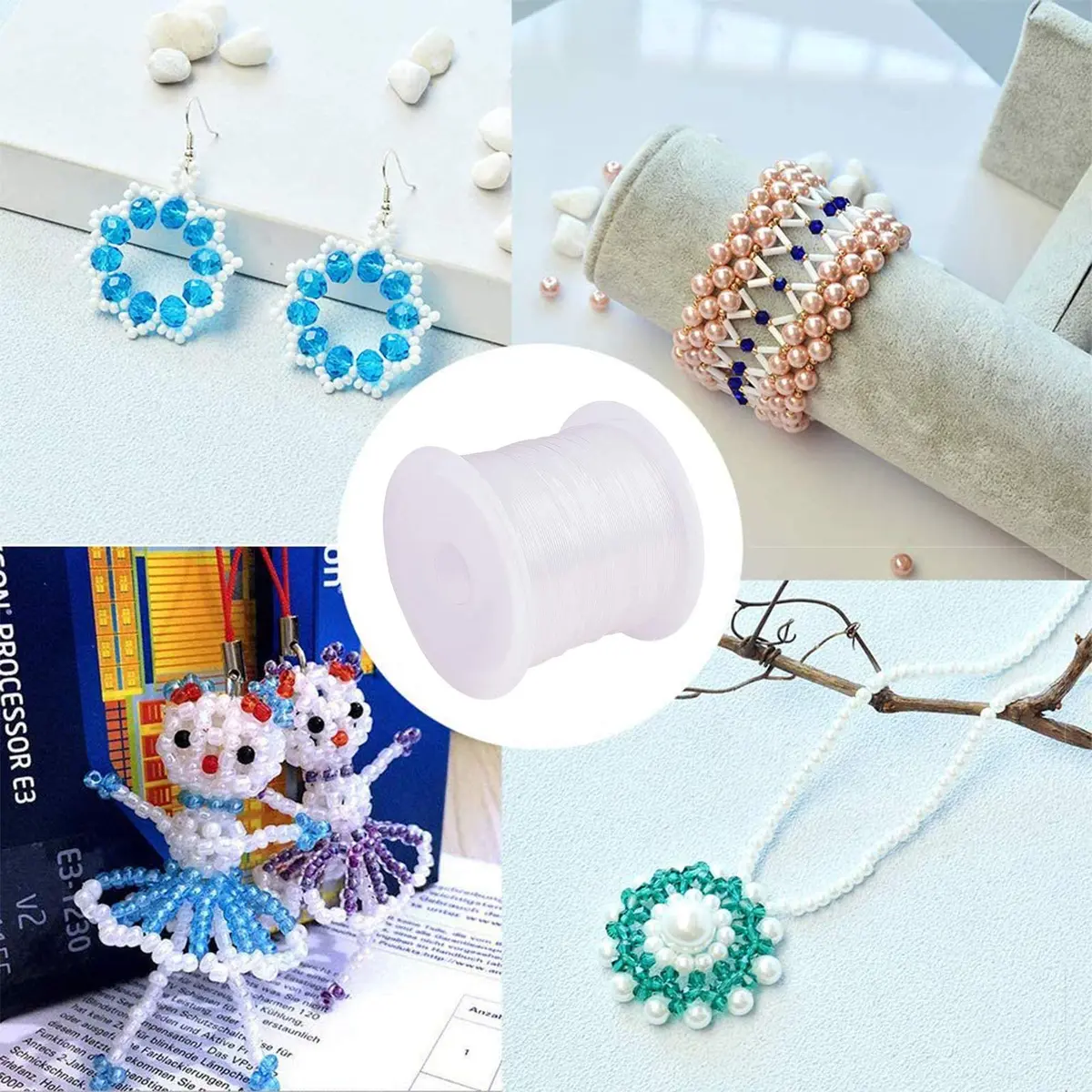 PH PandaHall 0.5mm Clear Nylon Beading Thread | Invisible Jewelry String for Beading & Crafts - view 8