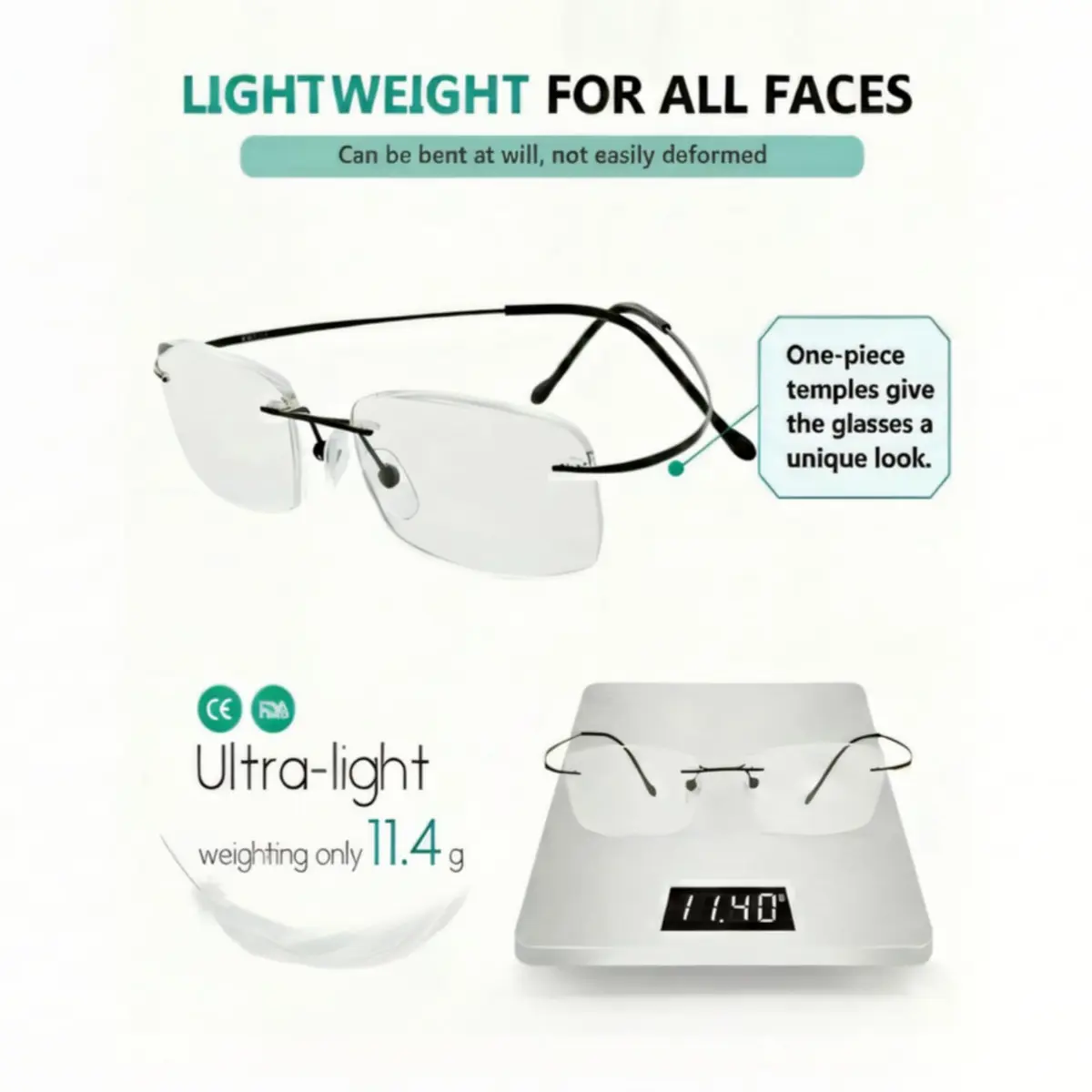 Eyekepper 0.0x Reading Eyeglasses for Men, Oversized Glasses Women, Black | Ultra-Clear Magnified Lenses for Daily Use - view 6