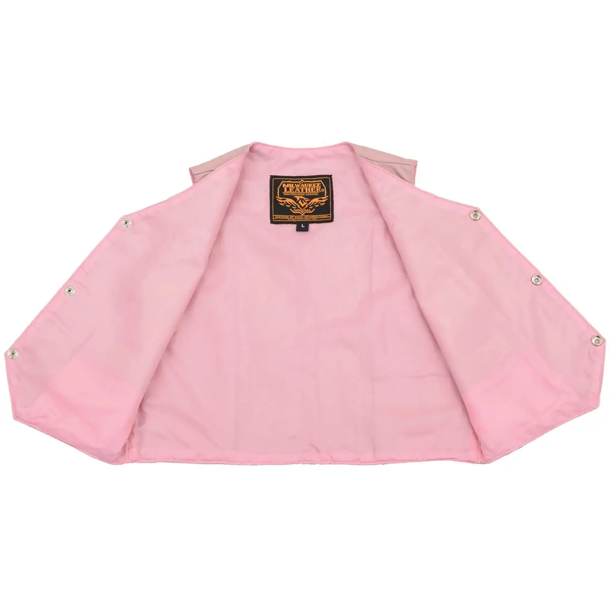 Milwaukee Leather SH2011PINK Girls Pink Leather Vest 2X-Large | Classic Three Snap Design, Fitted Fit, All Seasons - view 3