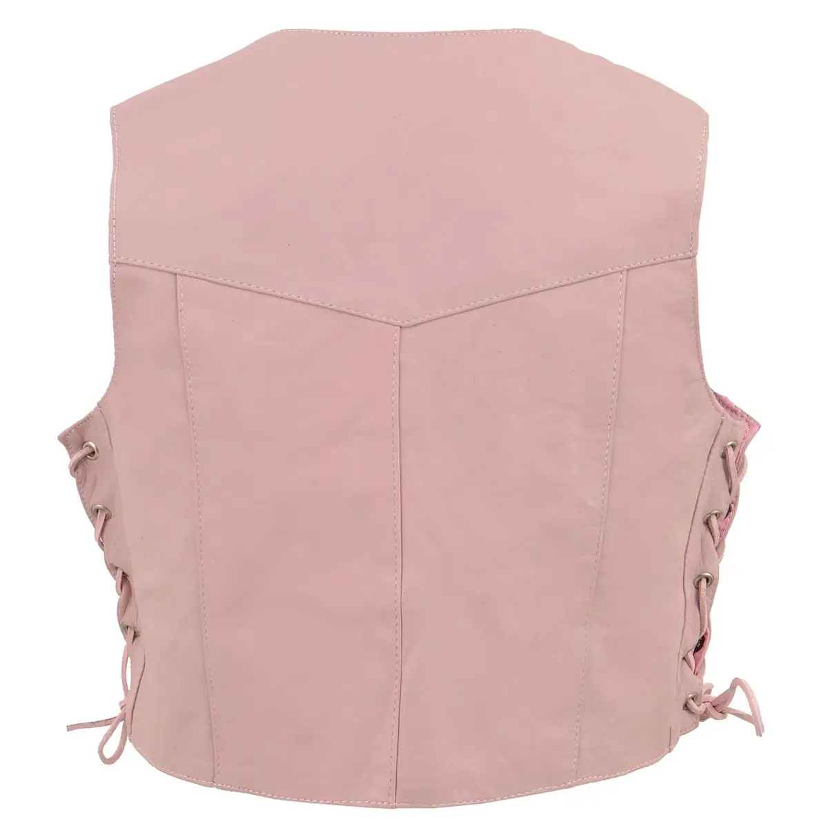 Milwaukee Leather Girls' Pink Side Lace Vest (X-Small) | Kids Motorcycle Vest with Classic Snap Front - view 2