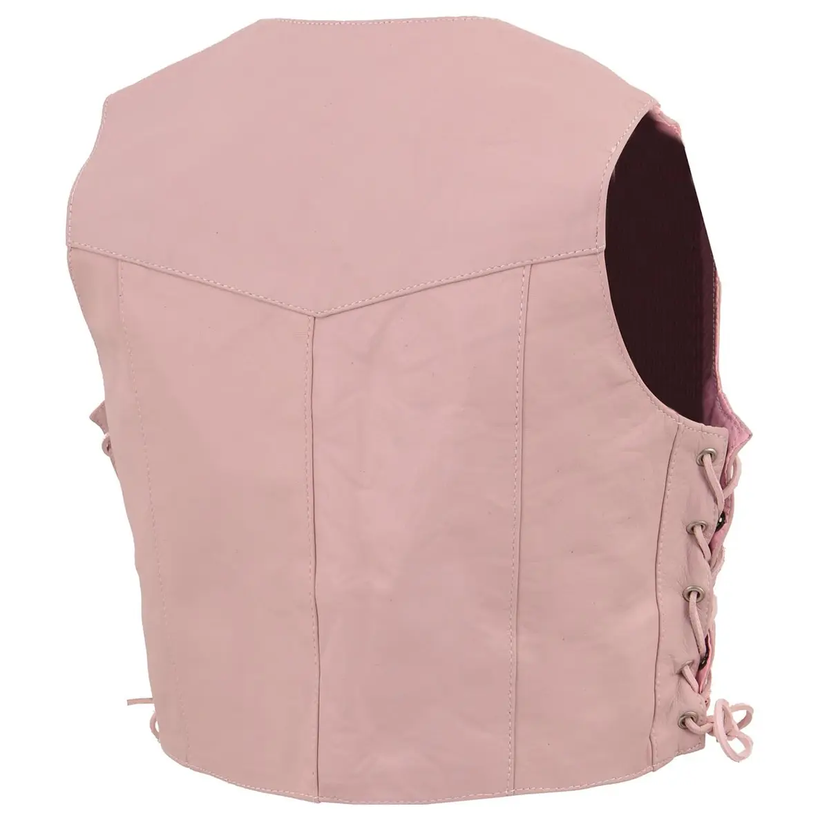 Milwaukee Leather Girls' Pink Side Lace Vest (X-Small) | Kids Motorcycle Vest with Classic Snap Front - view 4