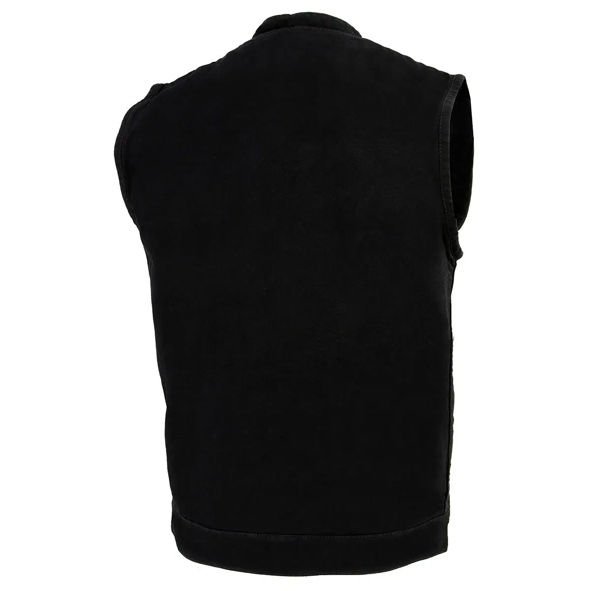 Milwaukee Leather MDM3000 Men's Black Denim Vest | Quick Draw Dual Closure Biker Style - view 7