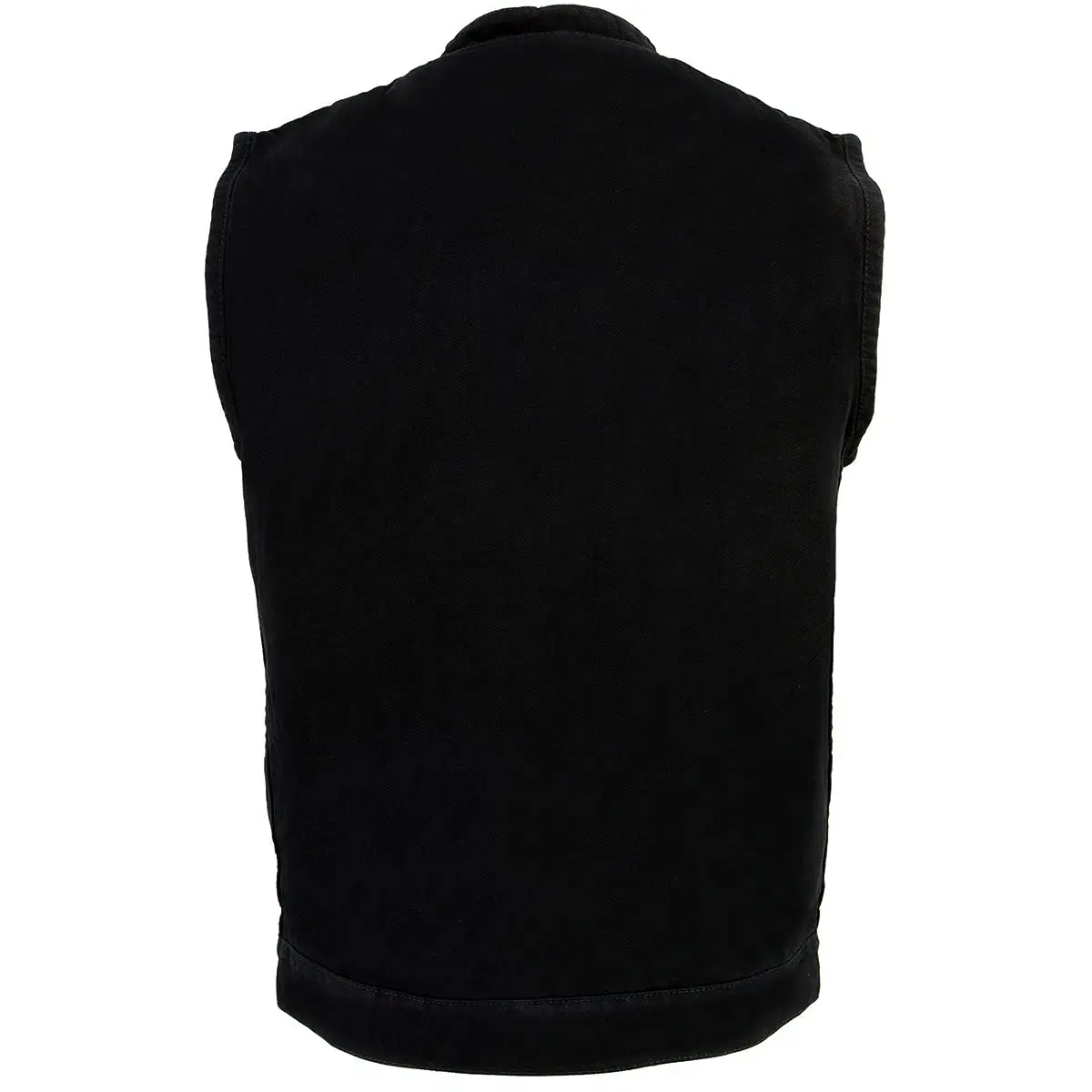 Milwaukee Leather MDM3000 Men's Black Denim Vest | Quick Draw Dual Closure Biker Style - view 8