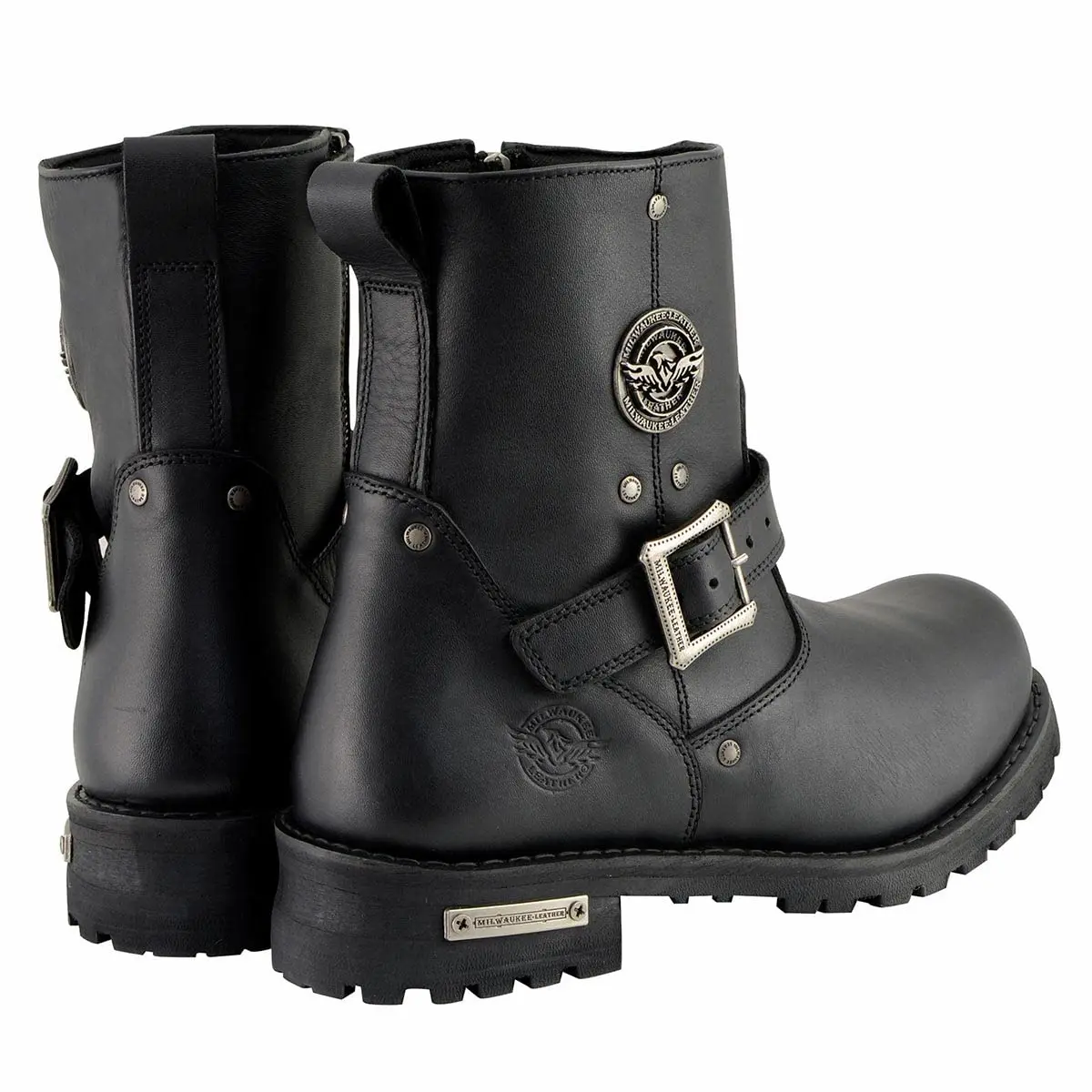 Milwaukee Leather Men's Black 6-inch Classic Engineer Motorcycle Boots | Waterproof Cowhide, Side Zipper, Oil-Resistant Outsole - view 8