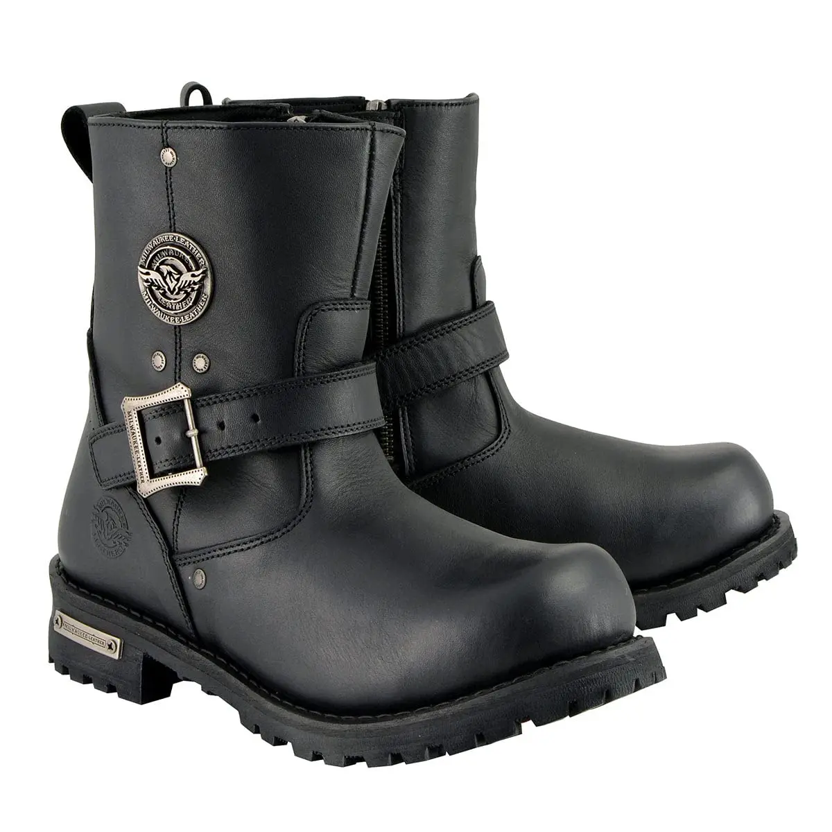 Milwaukee Leather Men's Black Leather 6-inch Classic Engineer Motorcycle Boots | Waterproof & Durable for Riders & Daily Wear - main product image