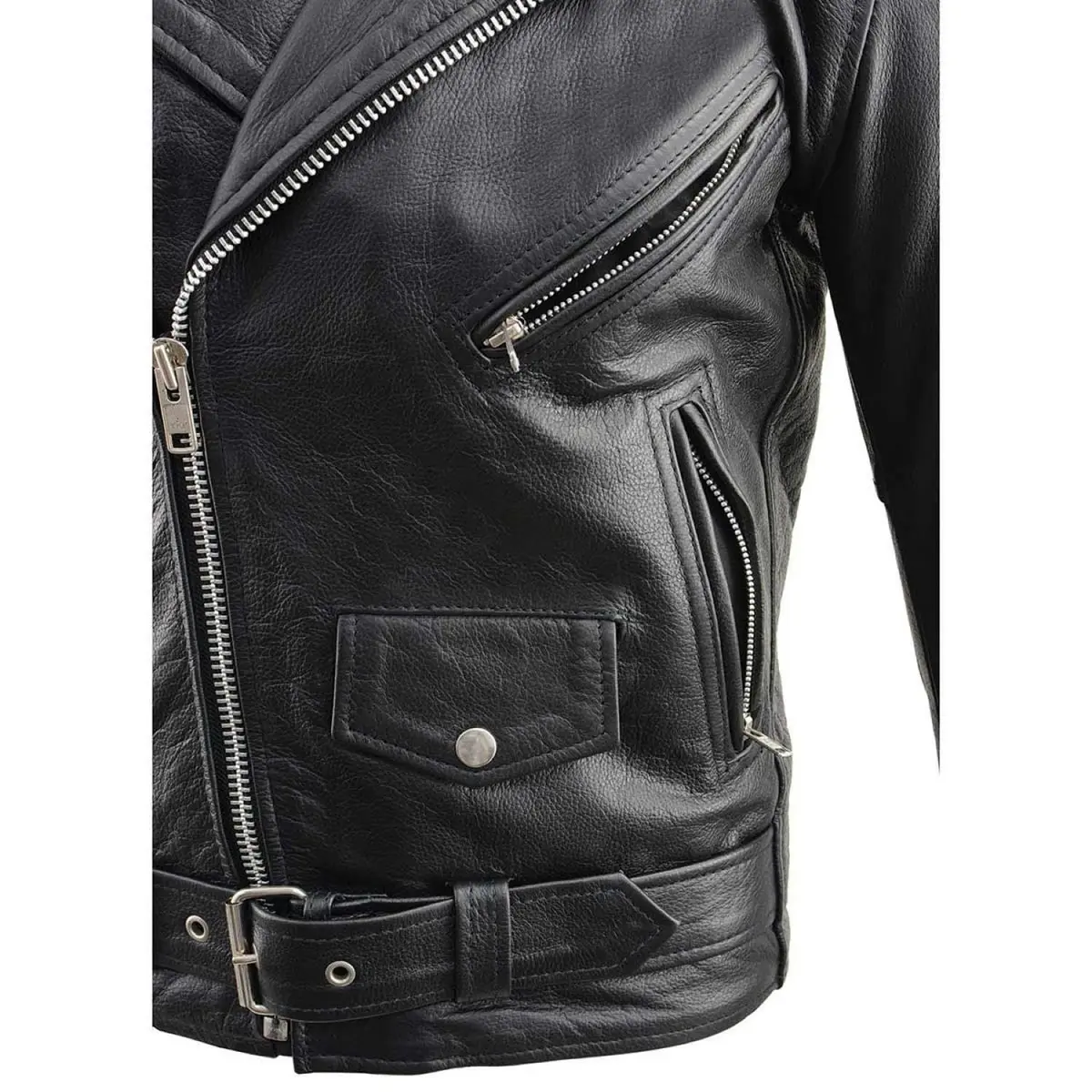 Milwaukee Leather Men's The Legend Classic Brando Black Premium Leather Motorcycle Jacket - 4X-Large | Durable Cowhide, All-Season Comfort - view 7