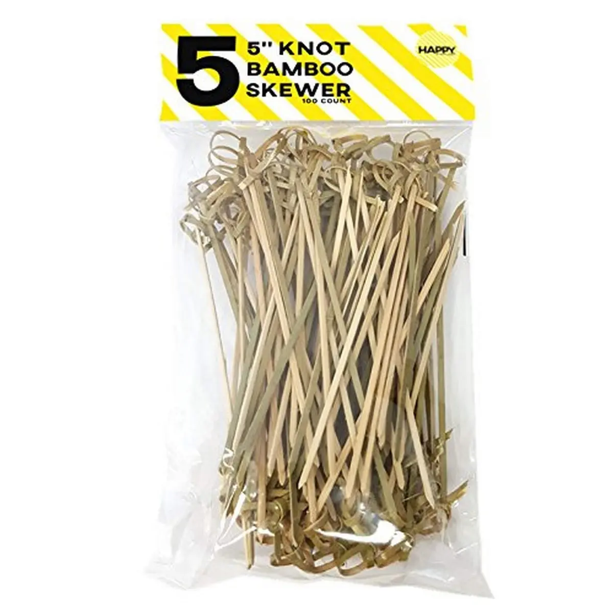 Happy Sales Bamboo Knot Skewers 5" | Eco-Friendly Food Picks for Entertaining & Grilling - main product image