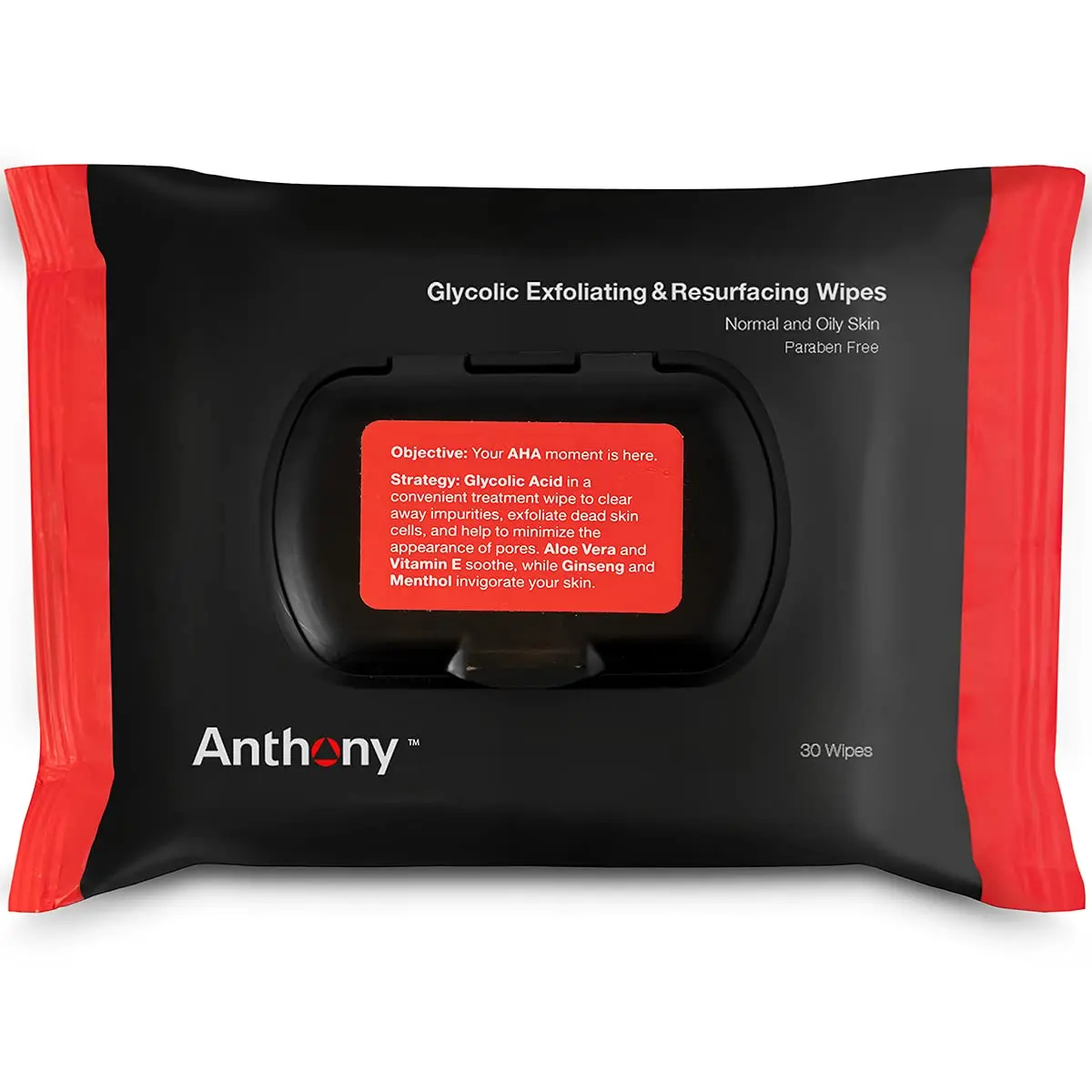 Anthony Glycolic Exfoliating & Resurfacing Wipes – Men’s Cleansing Face Cloths for Brightening & Pore Refining, 30 Sheets - view 5