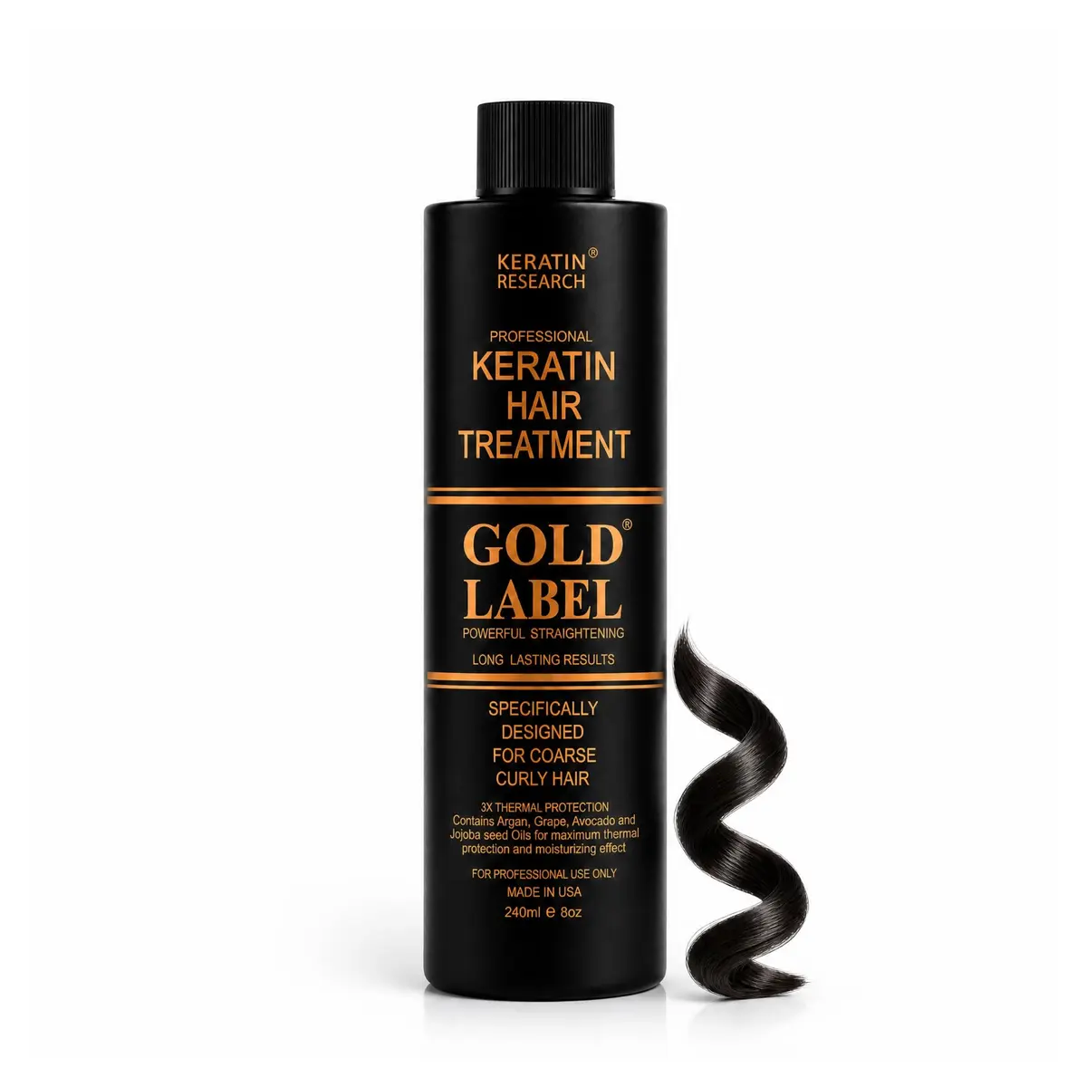 Keratin Research Gold 240ml Hair Care Agent | Hair Straightening & Frizz Control for All Hair Types - main product image