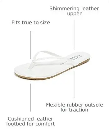 TKEES Glitters Flip Flop Gleam 8 M US | Handcrafted Brazilian Leather Comfort - view 3