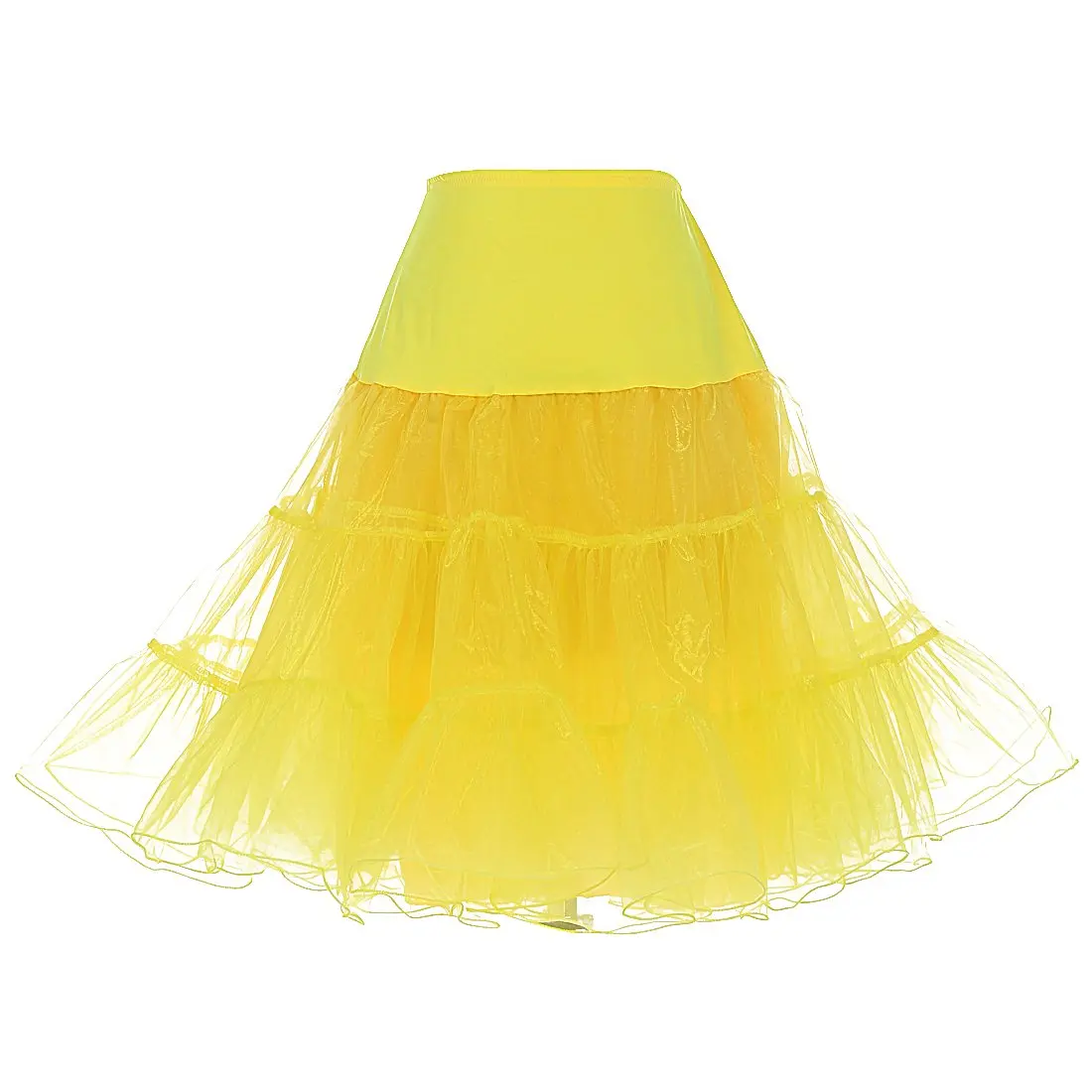 DRESSTELLS Women's Vintage Rockabilly Petticoat Tutu Yellow Small/Medium | 1950s Style Fluffy Underskirt - main product image