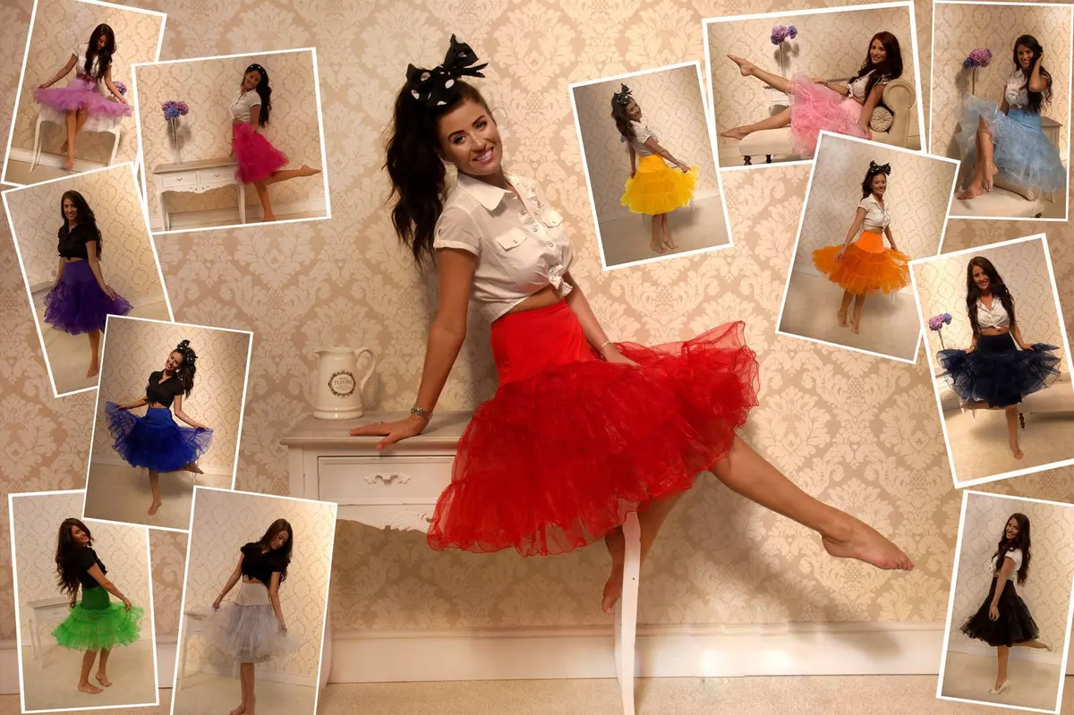 DRESSTELLS Women's Vintage Rockabilly Petticoat Tutu Yellow Small/Medium | 1950s Style Fluffy Underskirt - view 5