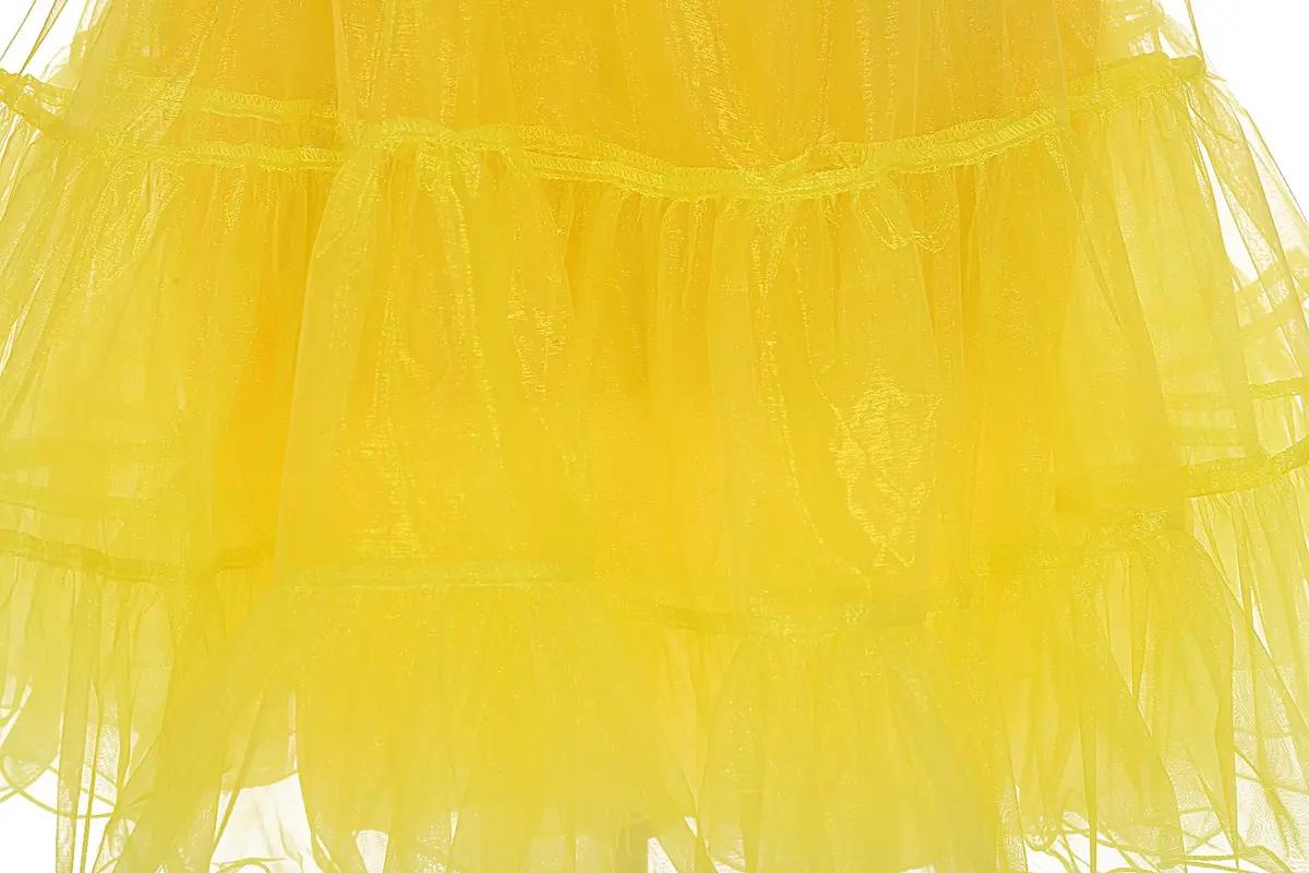 DRESSTELLS Women's Vintage Rockabilly Petticoat Tutu Yellow Small/Medium | 1950s Style Fluffy Underskirt - view 3