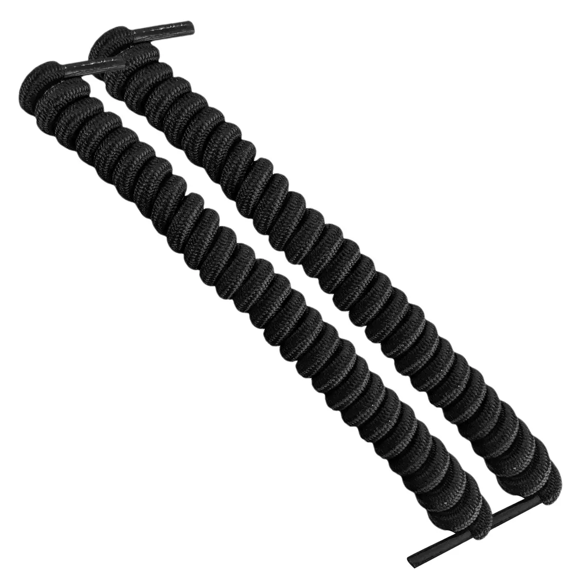 FOOTMATTERS No Tie Shoe Laces for Kids and Adults | Elastic Curly Shoelaces for Sneakers | Black | 1 Pair - main product image