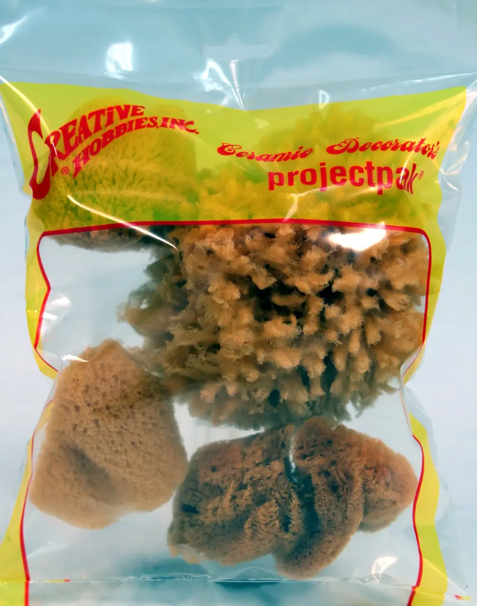 Creative Hobbies Synthetic and Natural Silk Sponges for Painting, Crafts, Ceramics, Pottery and More, Value Pack of 7 Sponges - view 2