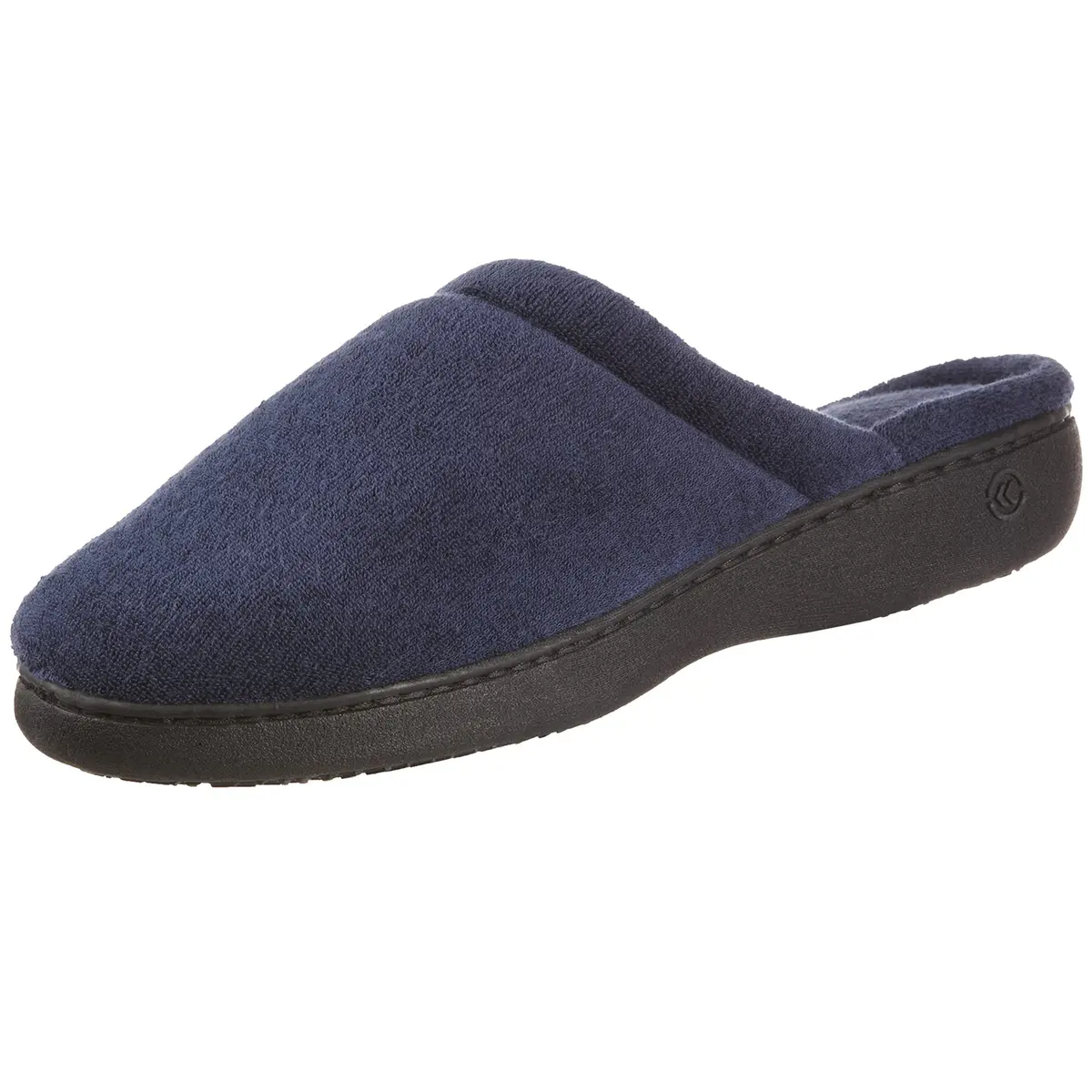 isotoner Women's Indoor/Outdoor Slip-on Secret Sole Clog Slippers Navy 6.5-7 | Memory Foam Comfort & Heal Support - main product image