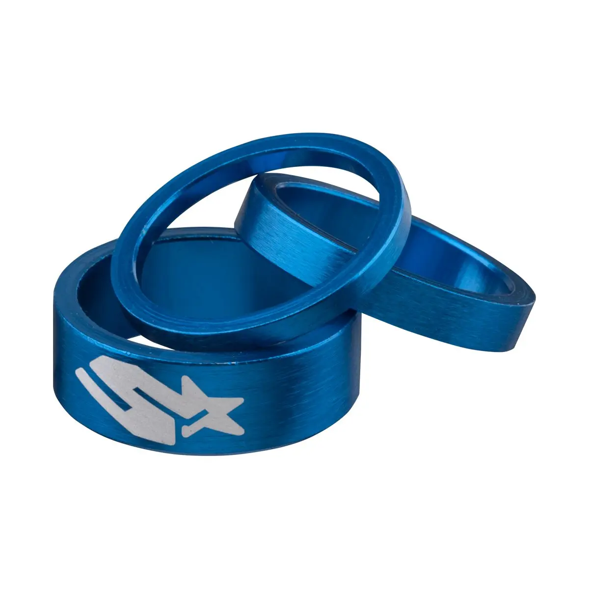 Spank Headset Spacer Kit (Blue, 3/6/12mm) Aluminium Alloy | Adjustable Fit for MTB & BMX - main product image