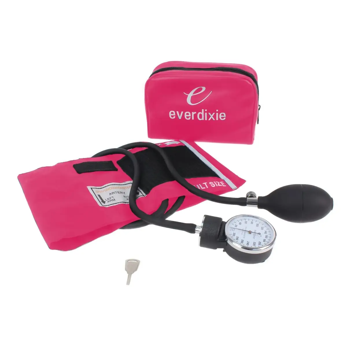 Dixie EMS Deluxe Aneroid Sphygmomanometer Blood Pressure Set with Adult Cuff, Carrying Case & Calibration Tool - Pink | Accurate Manual BP Monitor - view 5