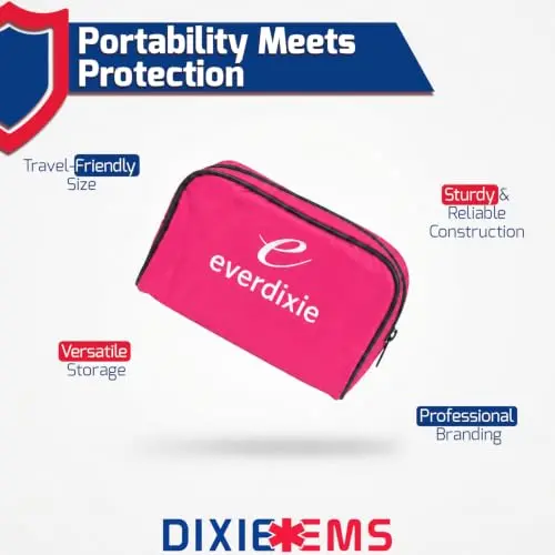 Dixie EMS Deluxe Aneroid Sphygmomanometer Blood Pressure Set with Adult Cuff, Carrying Case & Calibration Tool - Pink | Accurate Manual BP Monitor - view 2