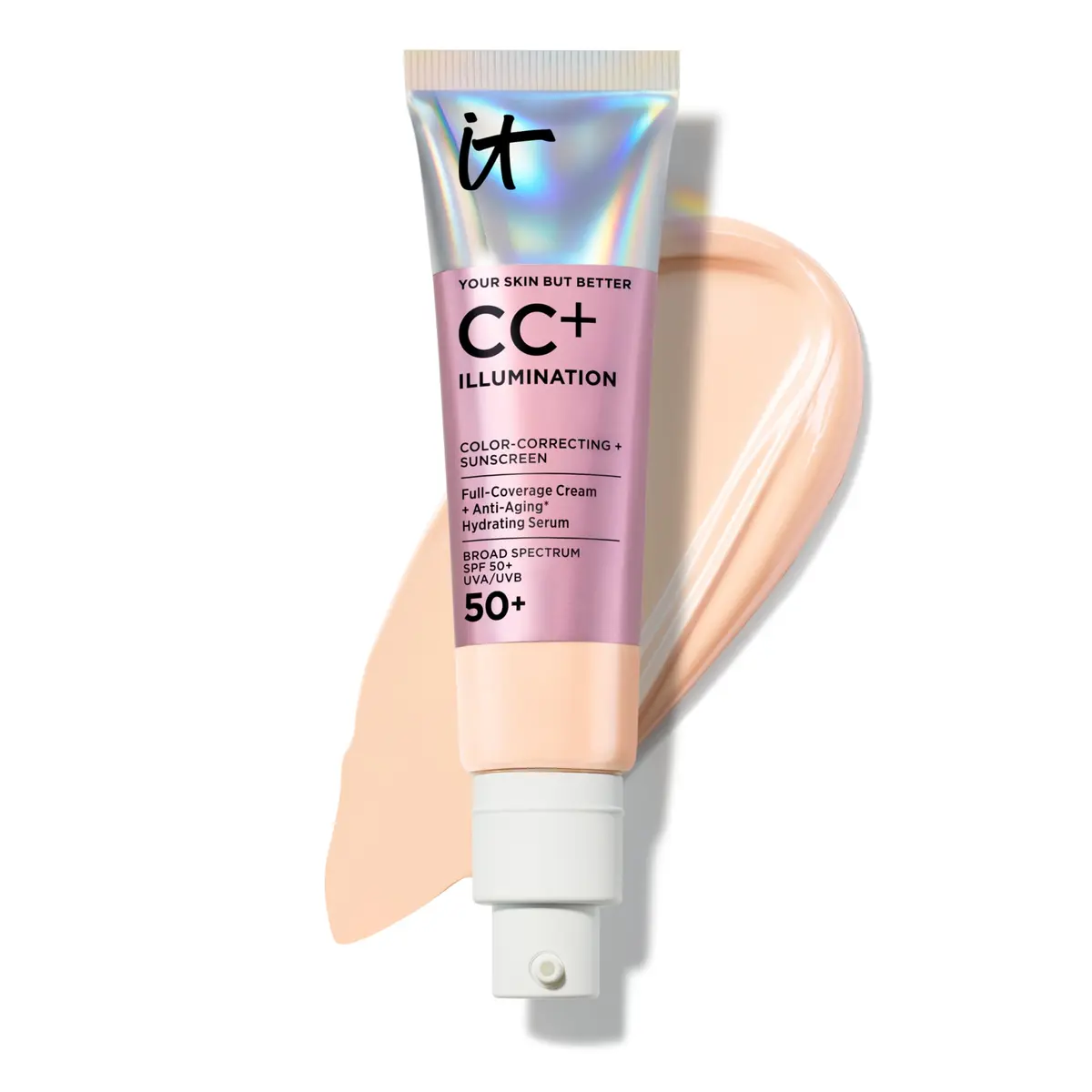 IT Cosmetics CC+ Cream Illumination SPF 50+ 32ml (1.08 fl oz) | Full Coverage Hydrating Serum with Light-Reflecting Pigments - main product image