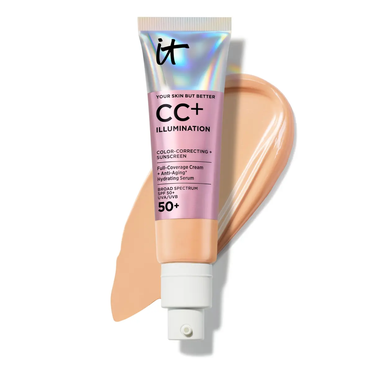 IT Cosmetics CC+ Cream Illumination SPF 50+ Medium 32ml (1.08 fl oz) | Hydrating Serum & Sunscreen - main product image