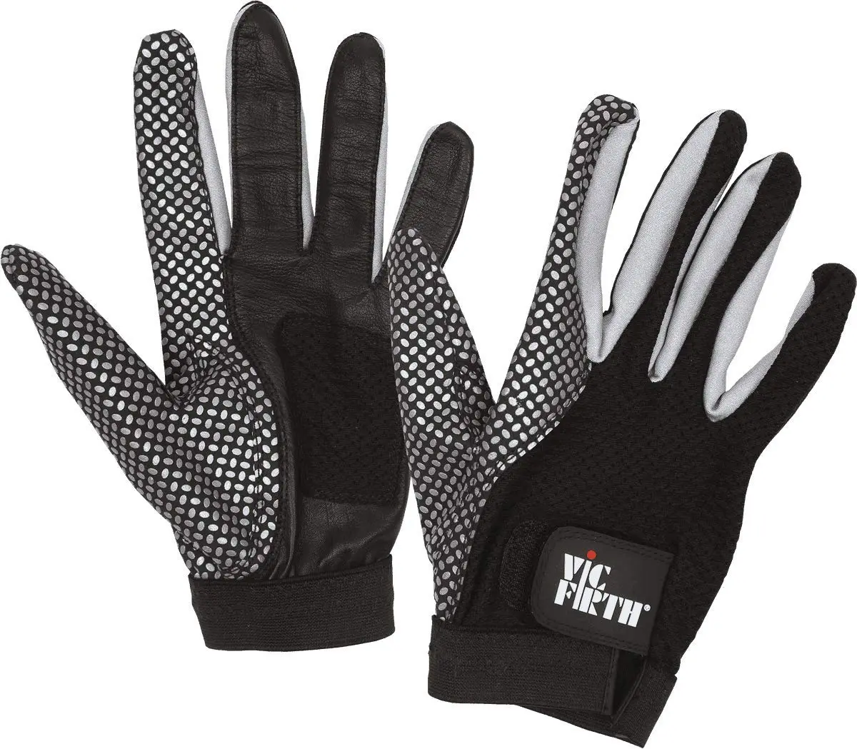 Vic Firth Drumming Glove - Medium | Black/Silver Ambidextrous Cabretta Leather & Mesh - main product image