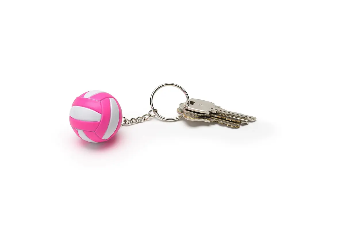 Tandem Sport Volleyball Key Chain - Mini Volleyball on Key Ring - Pink & White | Support Your Game - view 4