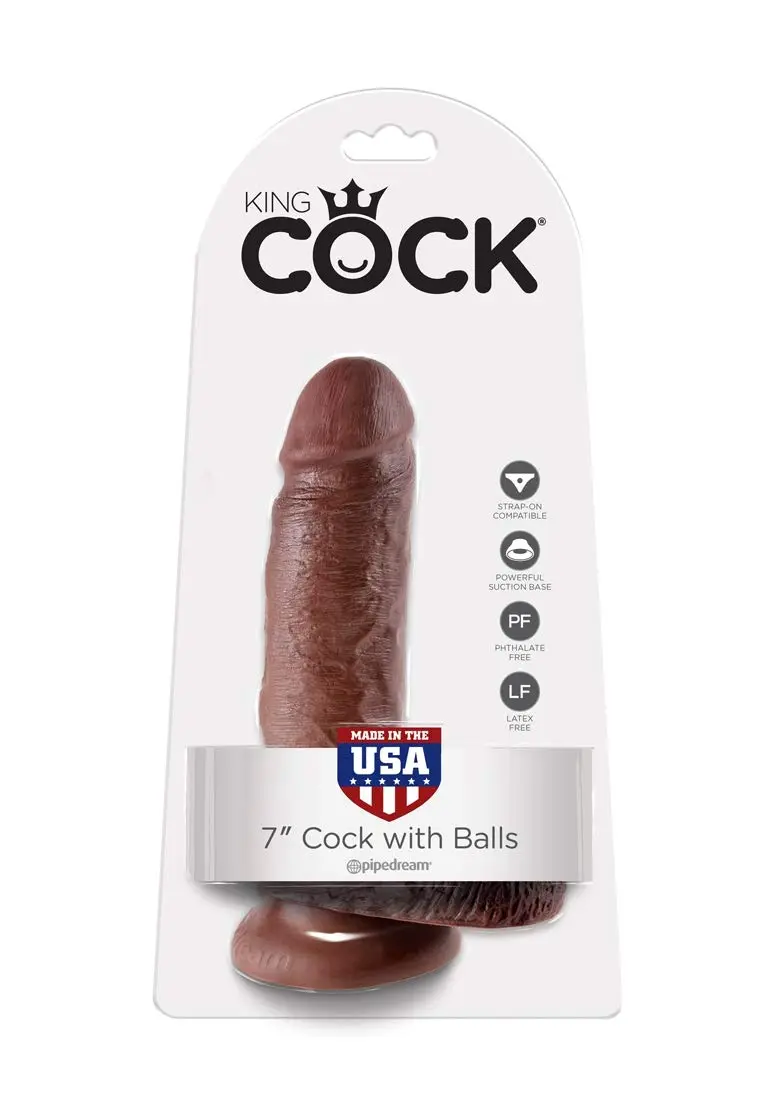 Pipedream King Cock with Balls, Brown, 17.78 cm (7 Inch) | Realistic Design - view 5