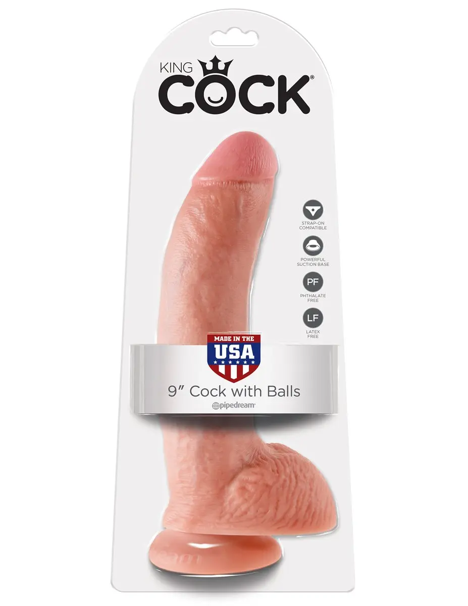 Pipedream King Cock with Balls, Flesh, 9 Inch - view 4