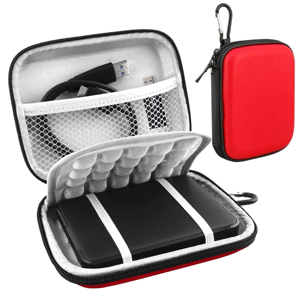 Lacdo Red Hard Drive Case for WD Elements/My Passport Portable HDD 1TB-6TB | Water Repellent & Shockproof - main product image
