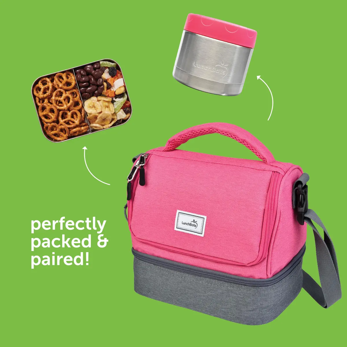 LunchBots Small Stainless Steel Kids Bento Box 2-Section 16oz | Durable, Safe & Perfect for Small Portions in India - view 9