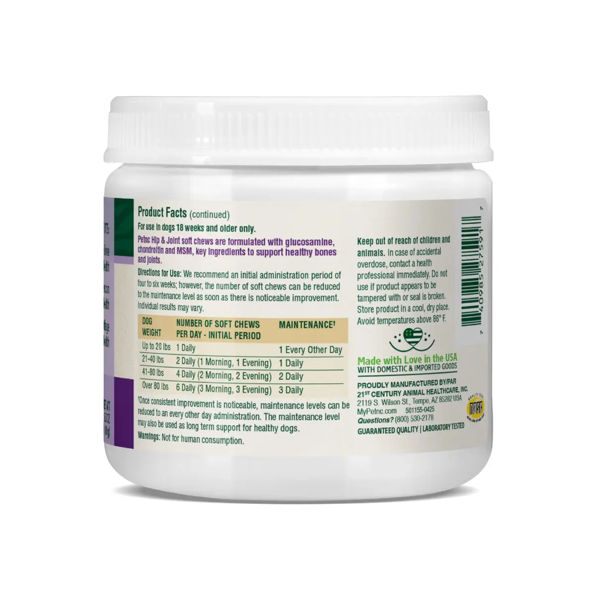 PetNC Natural Care Hip and Joint Soft Chews for Dogs, 90 Count (2.27 oz / 63 g) | Veterinarian Formulated Mobility Support - view 9