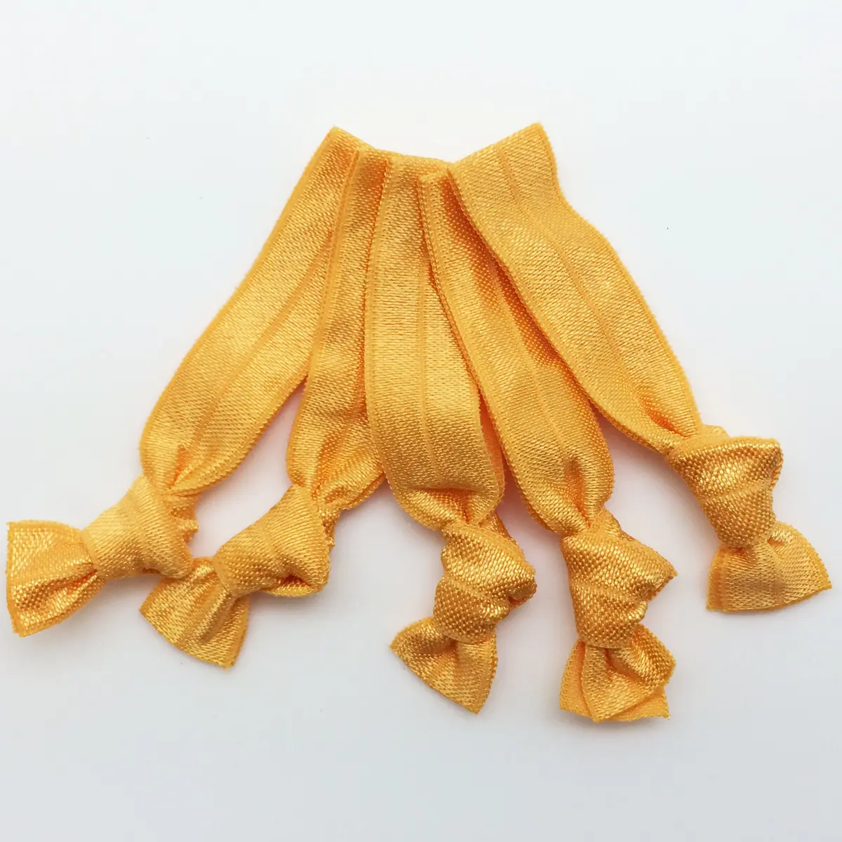 PEPPERLONELY No Crease Elastic Hair Ties - Yellow Gold | No Tug Ouchless Ponytail Holders (20 pcs, Curly Hair) - main product image