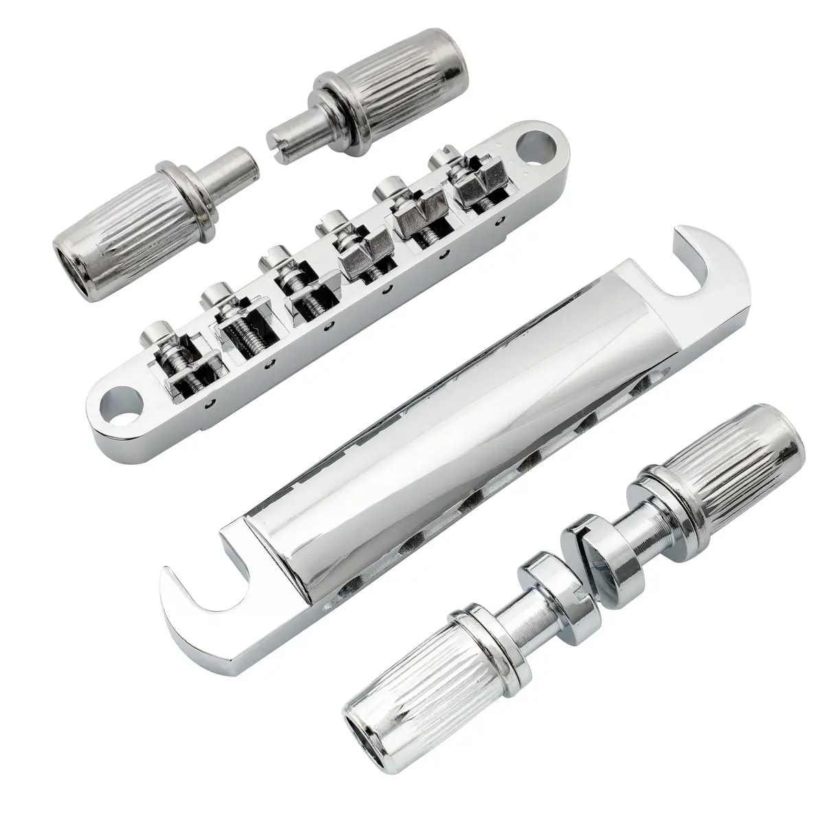 Musiclily ABR-1 Tune-o-matic Bridge & Tailpiece Set for Epiphone Les Paul/SG Style Guitars, Chrome | 52mm Bridge, 52.5mm Tailpiece - view 4