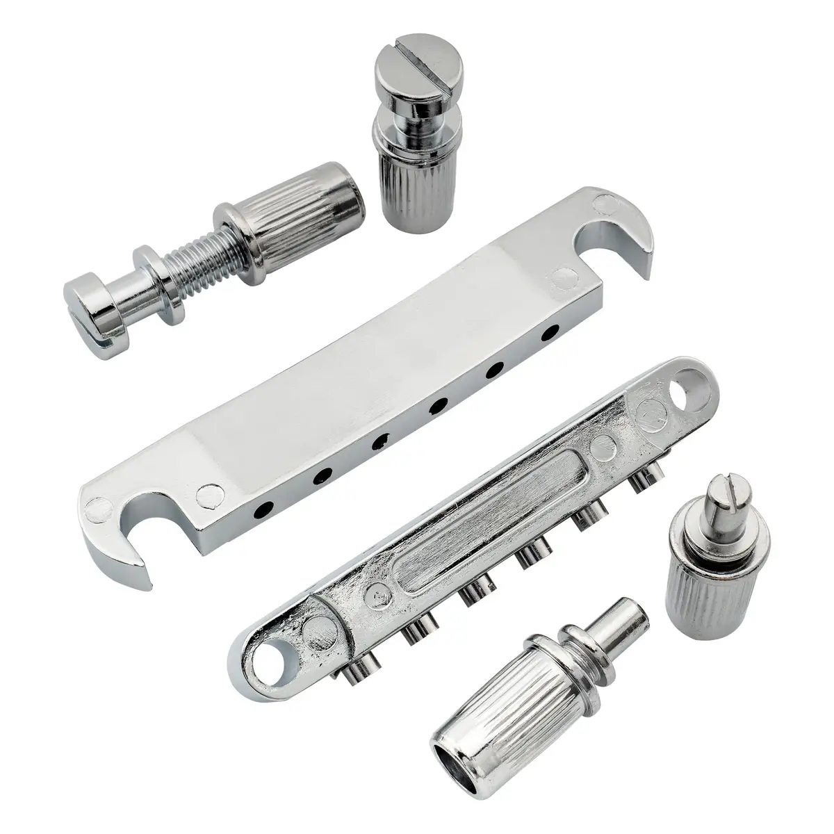 Musiclily ABR-1 Tune-o-matic Bridge & Tailpiece Set for Epiphone Les Paul/SG Style Guitars, Chrome | 52mm Bridge, 52.5mm Tailpiece - view 5