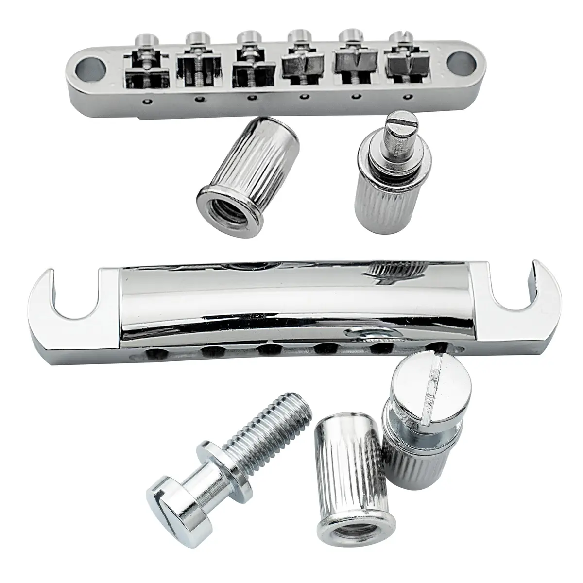 Musiclily ABR-1 Tune-o-matic Bridge & Tailpiece Set for Epiphone Les Paul/SG Style Guitars, Chrome | 52mm Bridge, 52.5mm Tailpiece - view 6