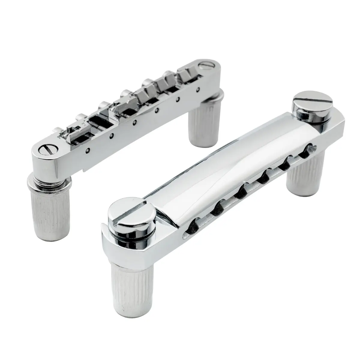 Musiclily ABR-1 Tune-o-matic Bridge & Tailpiece Set for Epiphone Les Paul/SG Style Guitars, Chrome | 52mm Bridge, 52.5mm Tailpiece - main product image