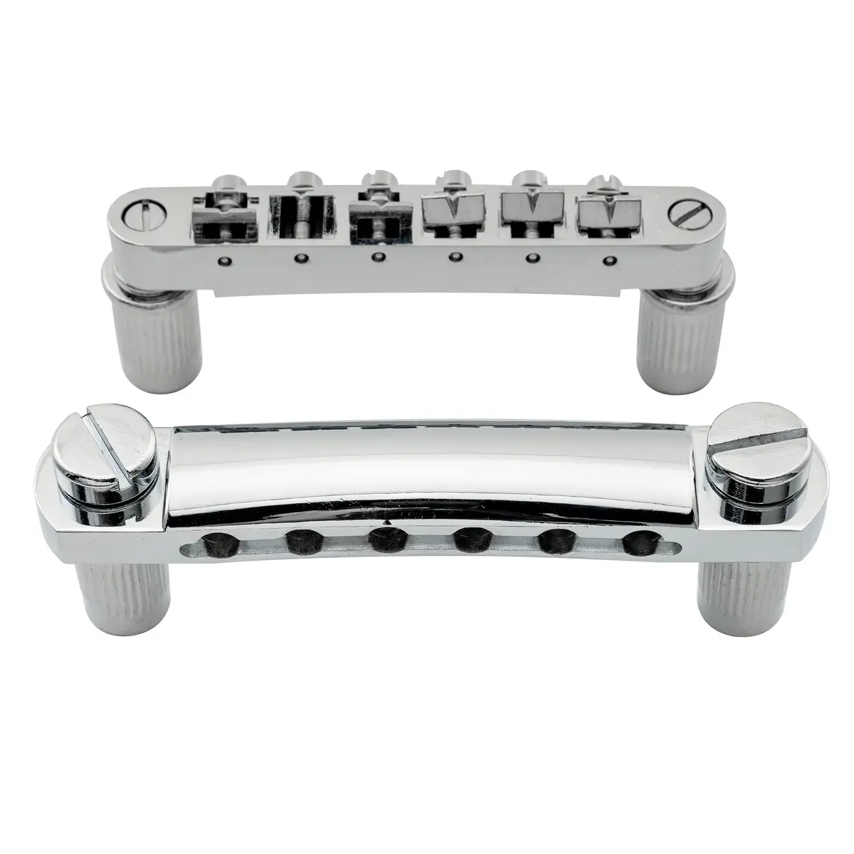 Musiclily ABR-1 Tune-o-matic Bridge & Tailpiece Set for Epiphone Les Paul/SG Style Guitars, Chrome | 52mm Bridge, 52.5mm Tailpiece - view 3