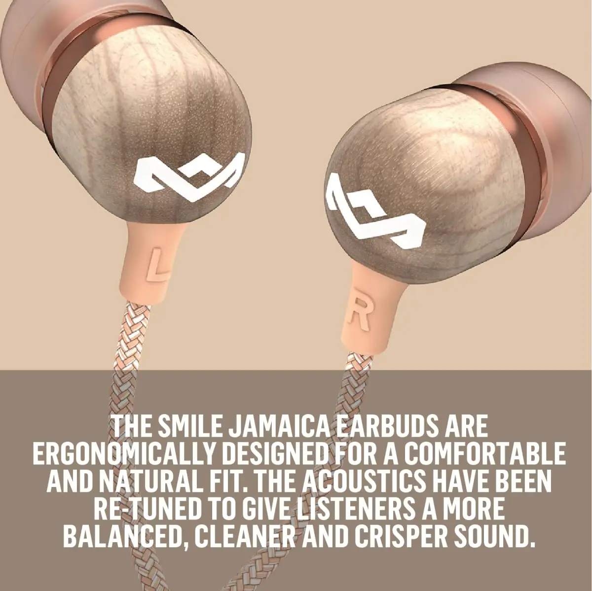 House of Marley Smile Jamaica Wired Earbuds (Copper) | 9.2mm Drivers, Noise Isolation, AUX - view 5