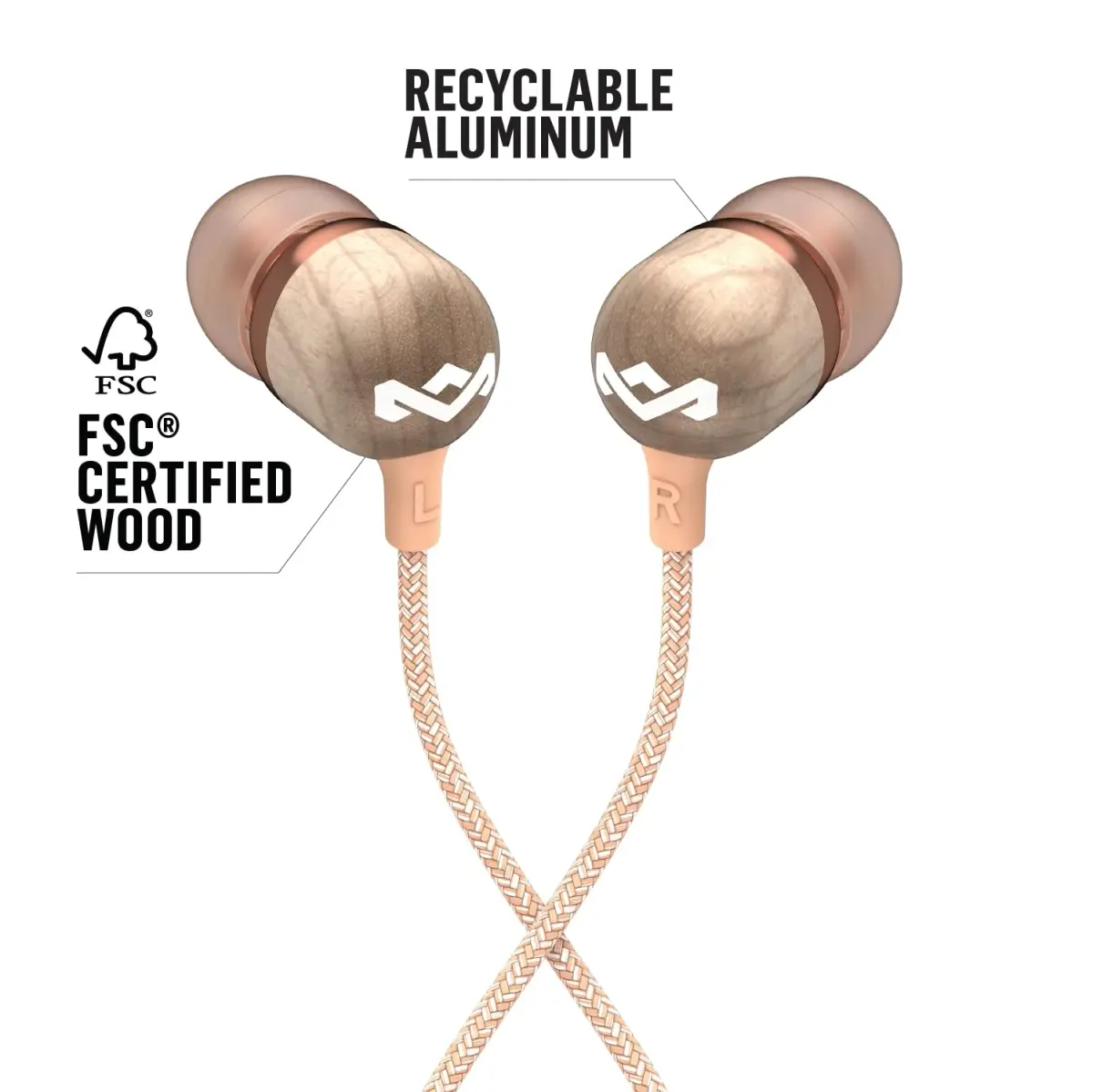 House of Marley Smile Jamaica Wired Earbuds (Copper) | 9.2mm Drivers, Noise Isolation, AUX - view 4