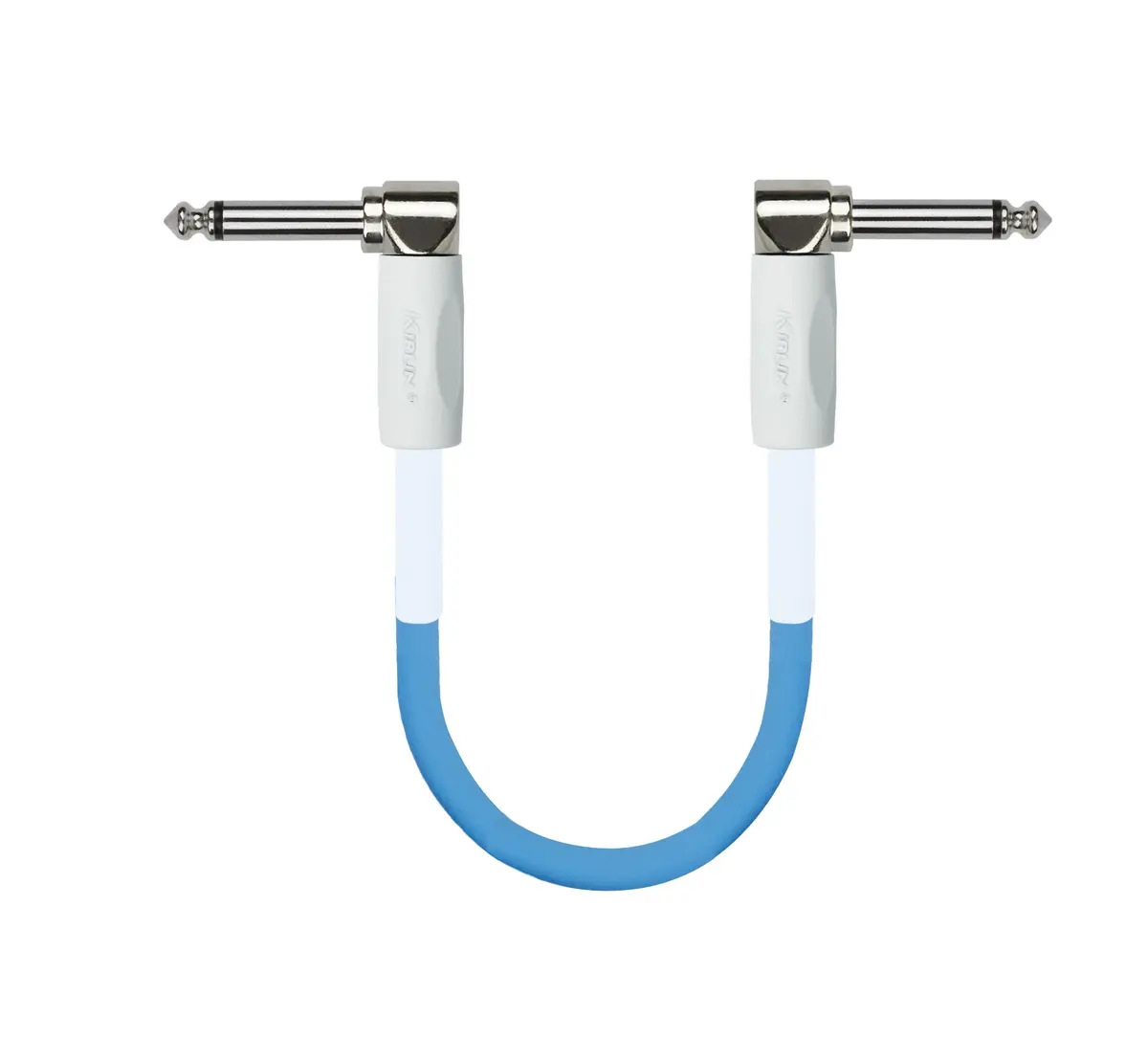 KIRLIN Blueline 6 Inch Guitar Patch Cable with Right Angle Ends | Blue PVC Jacket - main product image