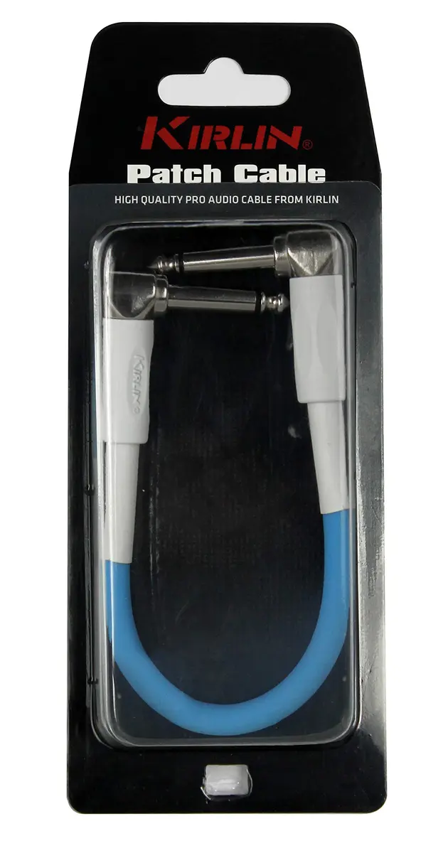 KIRLIN Blueline 6 Inch Guitar Patch Cable with Right Angle Ends | Blue PVC Jacket - view 2