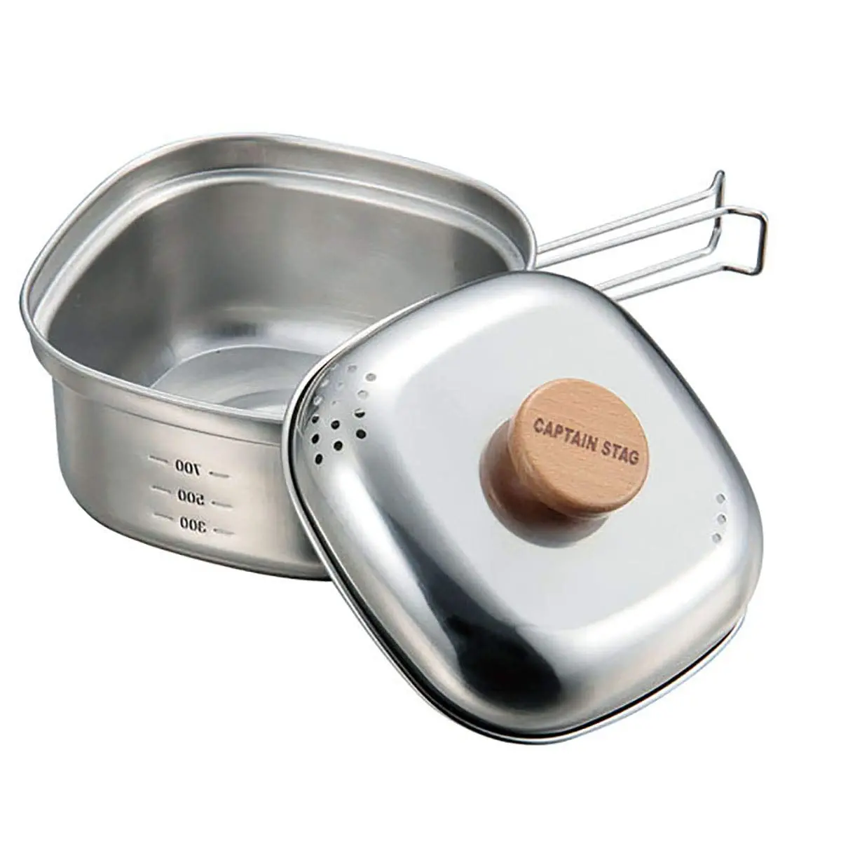 Captain Stag UH-4202 Stainless Steel Square Ramen Cooker 1.3 L | Made in Japan, Suitable for 1-2 People - main product image