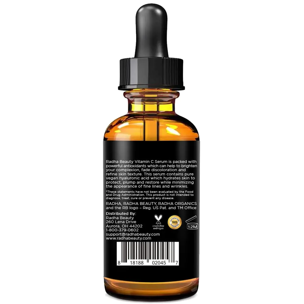 Radha Beauty Vitamin C Serum 2oz | Brightening & Anti-Aging for All Skin Types - view 7
