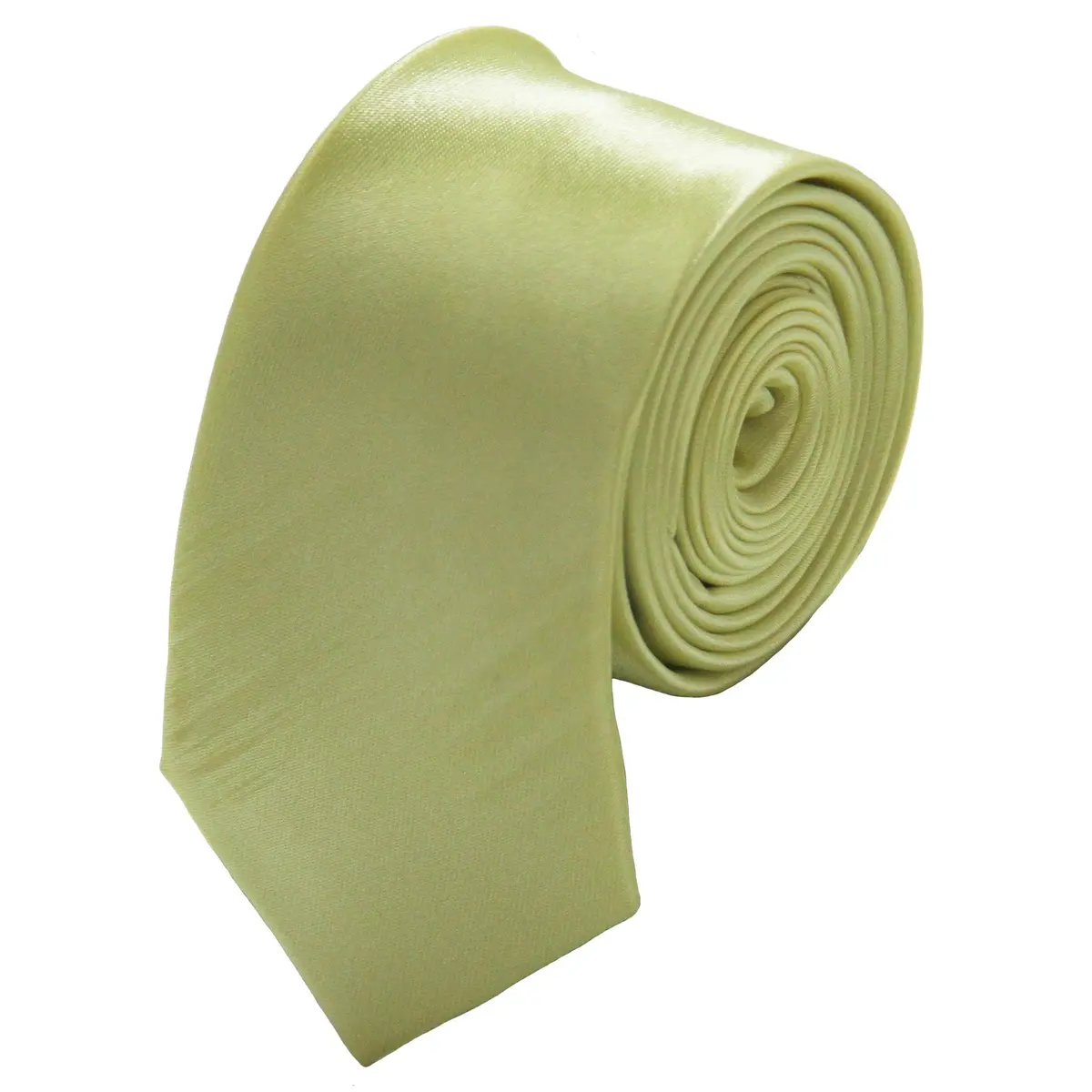 Soophen Solid Color Skinny Tie 2" Light Yellow | Formal & Versatile Accessory (70-120 chars) - main product image